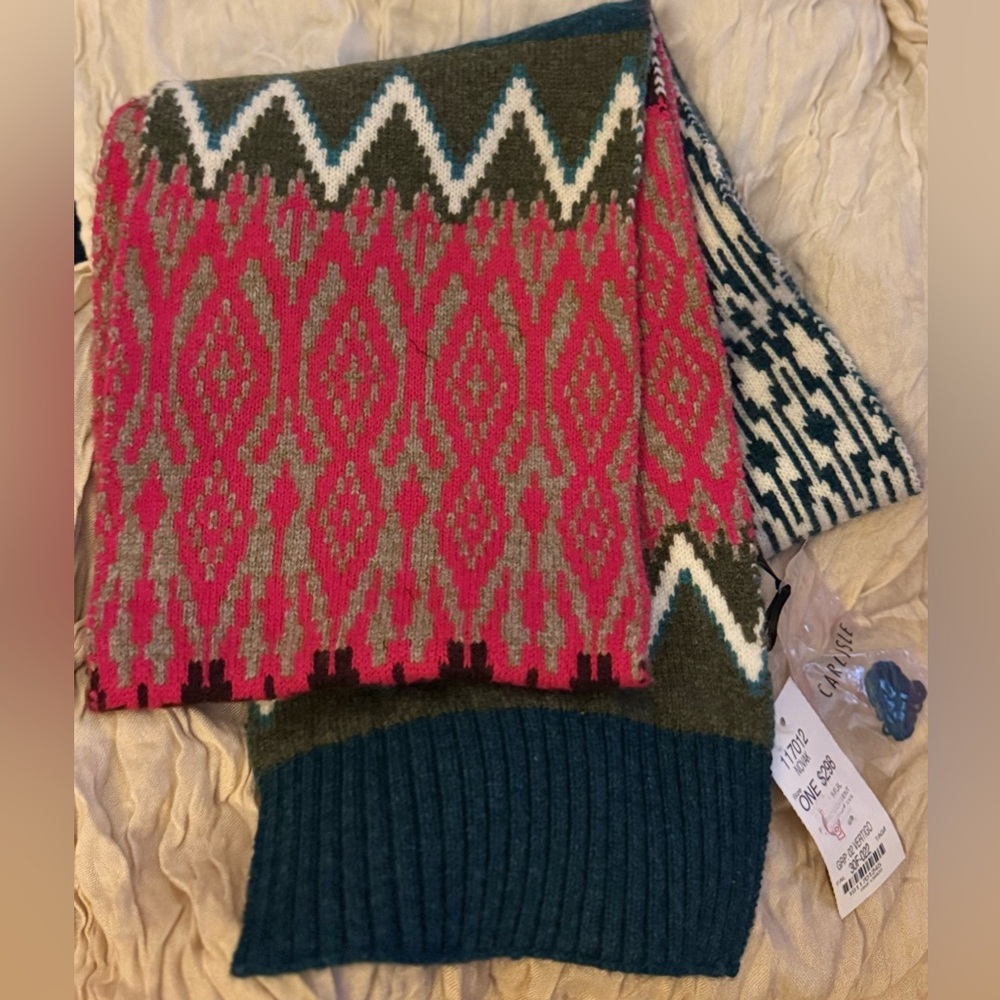 Carlisle Collection Sample Merino Wool Isles Pattern Scarf (Multi) - NWT